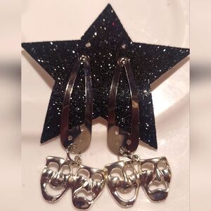 Hairclips with smile now cry later. 2 silver clips with charm. FREE SHIPPING
